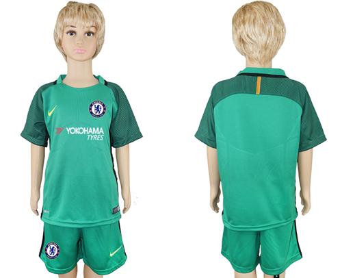Chelsea Blank Green Kid Soccer Club Jersey